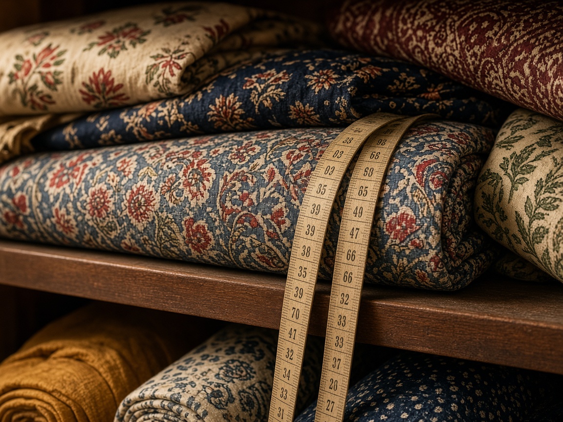 Fabric, thread, and layout in the workshop